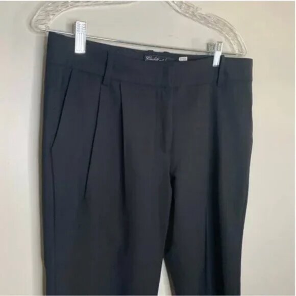 Elizabeth and James Black Wool Blend Pleated Front Dress Pants Size 6 - Picture 10 of 11